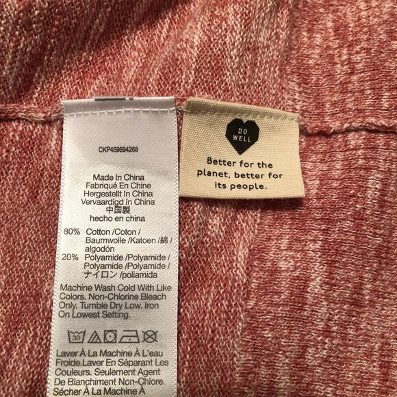 Madewell Bradley Open Front Cotton Blend red/white women Cardigan Size XSmall - Picture 5 of 10